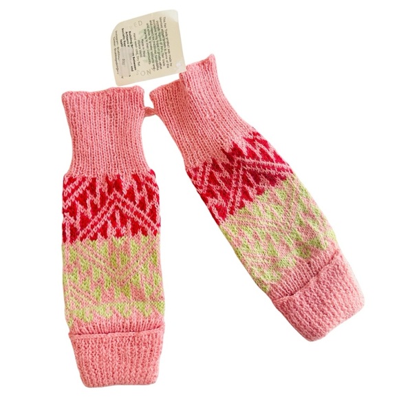 Cabbages & King Pink and Red girls Knit Leg Warmers NEW - Picture 1 of 5